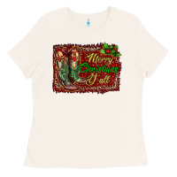 Bone Merry Christmas Y'all Boots Ladies Tee - RanaPortraitStore