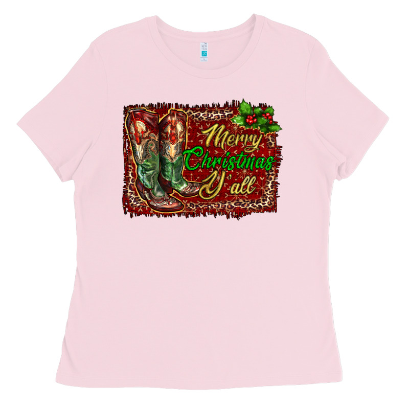 Merry Christmas Y'all Boots Ladies Tee by RanaPortraitStore | Teevron