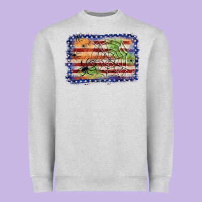 American Flag Halloween Background Heavyweight Sweatshirt Designed By Jahusdesignshop