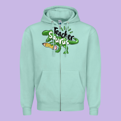 Teacher Saurus Zipper Hoodie Designed By Maliassmallbusiness