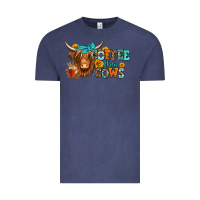 Vintage Denim coffee then cows longhaired cow Vintage Tee - Jasminsmagicworld