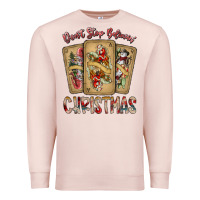 Pale Pink dont stop believin christmas Premium Sweatshirt - SublimationCraftShop