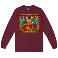 Burgundy western christmas reindeer Long Sleeve Tee - Jasminsmagicworld