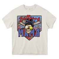 Cream ballpark mama Heavy Core Tee - Zillion Design Studio