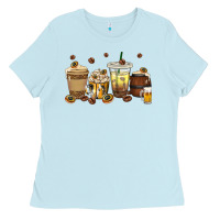 Baby Blue beer coffee cups Ladies Tee - texasbilliewilder