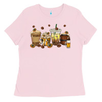 Bubblegum Pink beer coffee cups Ladies Tee - texasbilliewilder
