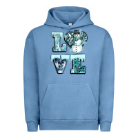 Pigment Pebble Blue love winter Urban Hoodie - CowGirlArtShop