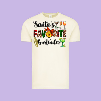 Santa's Favorite Bartender Vintage Tee Designed By Adodesignshop