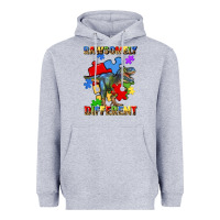 Heather Grey rawsomely different autism t rex Heavyweight Hoodie - Artiststas