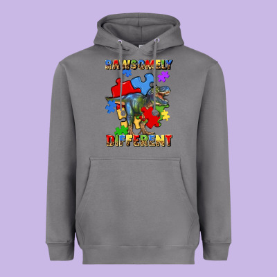 Rawsomely Different Autism T Rex Heavyweight Hoodie Designed By Artiststas