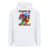 White rawsomely different autism t rex Heavyweight Hoodie - Artiststas