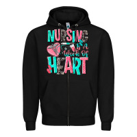 Black nursing is a work of heart Zipper Hoodie - NancyCooperArtShop