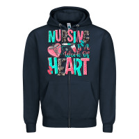 Navy nursing is a work of heart Zipper Hoodie - NancyCooperArtShop