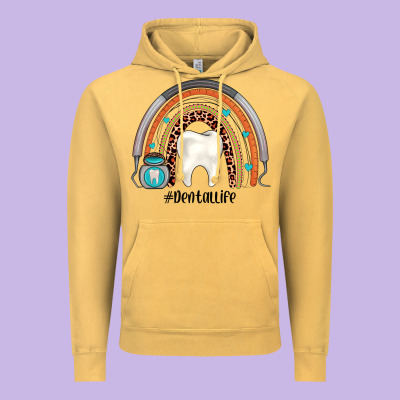Dentallife Rainbow Vintage Hoodie Designed By Jahusdesignshop