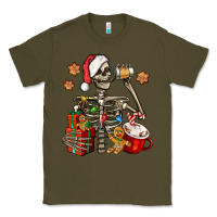 Army Green christmas skeleton coffee Classic Tee - Jasminsmagicworld