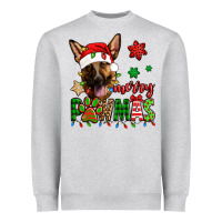 Heather Grey merry pawmas christmas german shepherd Heavyweight Sweatshirt - Jasminsmagicworld