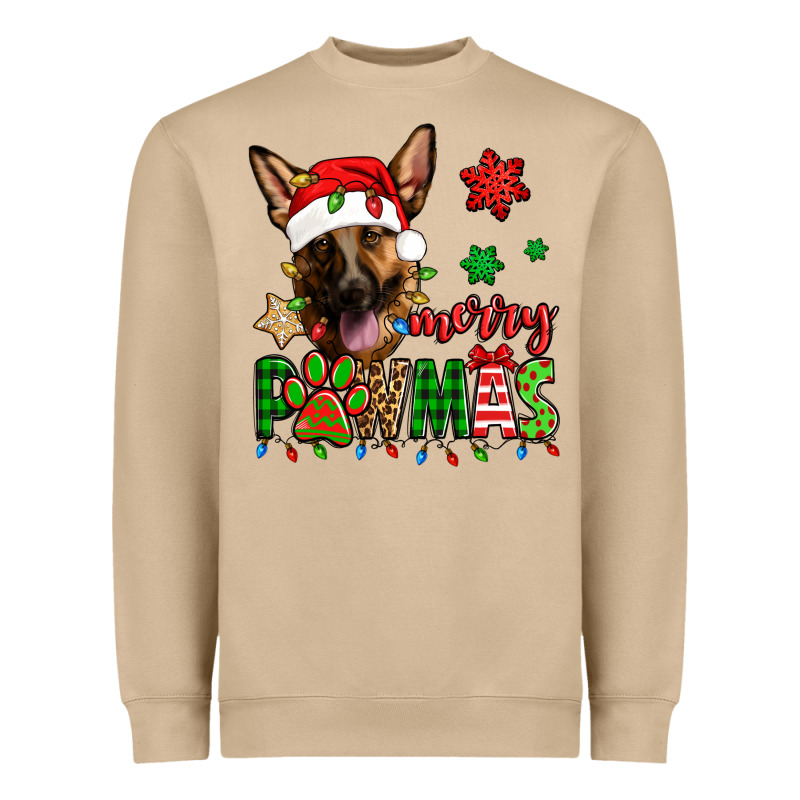 Merry Pawmas Christmas German Shepherd Heavyweight Sweatshirt by Jasminsmagicworld | Teevron