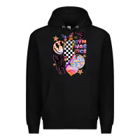 Black retro gymnastics Premium Hoodie - JahusDesignShop