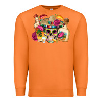 Carrot mexican skull sombrero tequila bottle paper roses Premium Sweatshirt - Artiststas