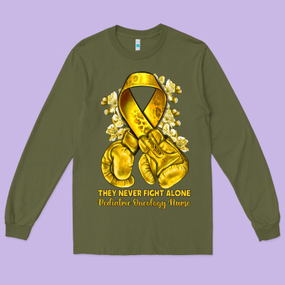 They Never Fight Alone Yellow Ribbon With Boxing G Long Sleeve Tee Designed By Nancycooperartshop