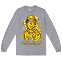Heather Grey they never fight alone yellow ribbon with boxing g Long Sleeve Tee - NancyCooperArtShop