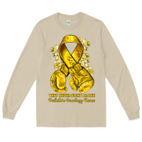 Mushroom they never fight alone yellow ribbon with boxing g Long Sleeve Tee - NancyCooperArtShop