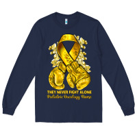 Navy they never fight alone yellow ribbon with boxing g Long Sleeve Tee - NancyCooperArtShop