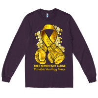 Plum they never fight alone yellow ribbon with boxing g Long Sleeve Tee - NancyCooperArtShop