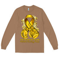 Toasted Coconut they never fight alone yellow ribbon with boxing g Long Sleeve Tee - NancyCooperArtShop