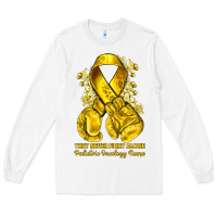 White they never fight alone yellow ribbon with boxing g Long Sleeve Tee - NancyCooperArtShop