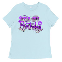 Baby Blue purple its my birthday Ladies Tee - Zillion Design Studio