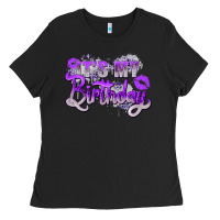 Black purple its my birthday Ladies Tee - Zillion Design Studio
