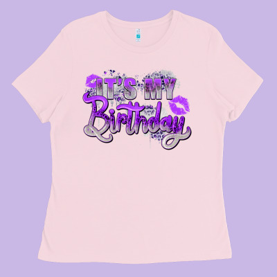 Purple Its My Birthday Ladies Tee Designed By Zillion Design Studio