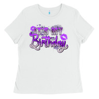 White purple its my birthday Ladies Tee - Zillion Design Studio
