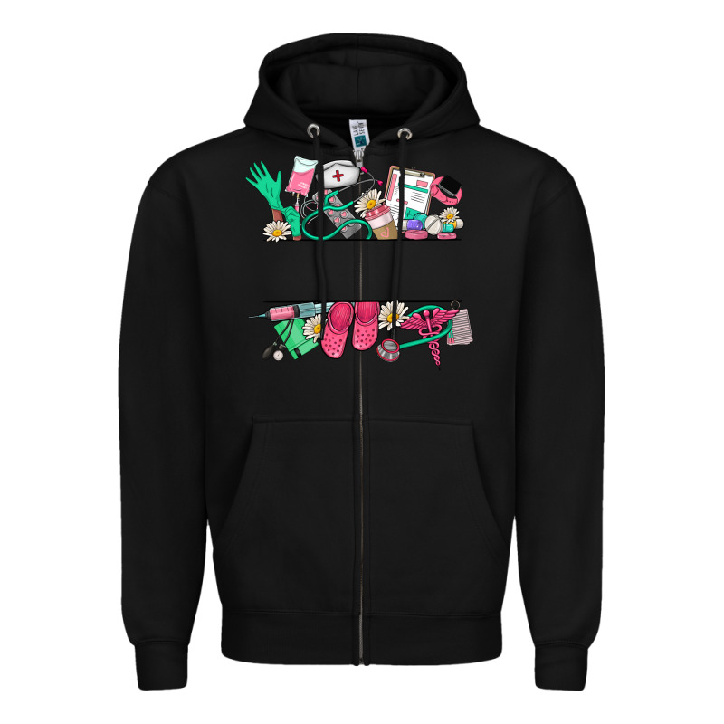 Custom Name Nurse Zipper Hoodie by NancyCooperArtShop | Teevron