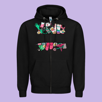 Custom Name Nurse Zipper Hoodie Designed By Nancycooperartshop