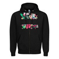 Black custom name nurse Zipper Hoodie - NancyCooperArtShop