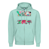 Seafoam custom name nurse Zipper Hoodie - NancyCooperArtShop