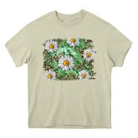 Mossy Daisy leopard Heavy Core Tee - RanaPortraitStore