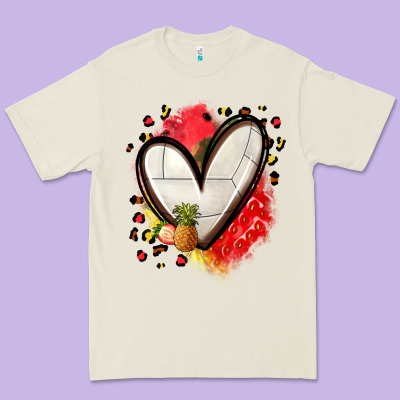 Fruits And Volleyball Heart Premium Tee Designed By Zillion Design Studio