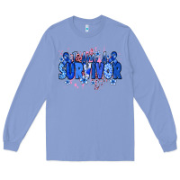 Colony Blue I am a survivor Colon Cancer blue ribbon Long Sleeve Tee - NancyCooperArtShop