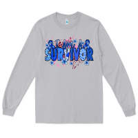 Moon Dust I am a survivor Colon Cancer blue ribbon Long Sleeve Tee - NancyCooperArtShop