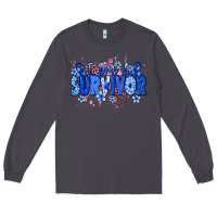 Smoke I am a survivor Colon Cancer blue ribbon Long Sleeve Tee - NancyCooperArtShop