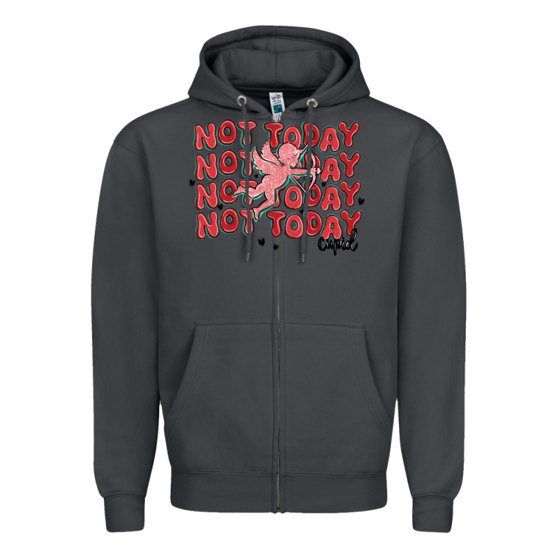 Not Today Cupid Zipper Hoodie by MaliasSmallBusiness | Teevron