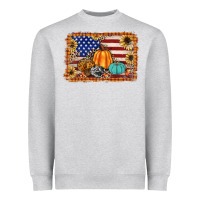 American Flag Fall Backgraund Heavyweight Sweatshirt | Teevron