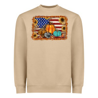 Mushroom american flag fall backgraund Heavyweight Sweatshirt - JahusDesignShop