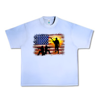 Grape Ice american flag soldier sunset Urban Heavy Tee - JahusDesignShop