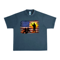 Midnight Navy american flag soldier sunset Urban Heavy Tee - JahusDesignShop