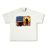 Pistachio american flag soldier sunset Urban Heavy Tee - JahusDesignShop