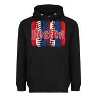 Black boston baseball team spirit brushstrokes Heavyweight Hoodie - Artiststas